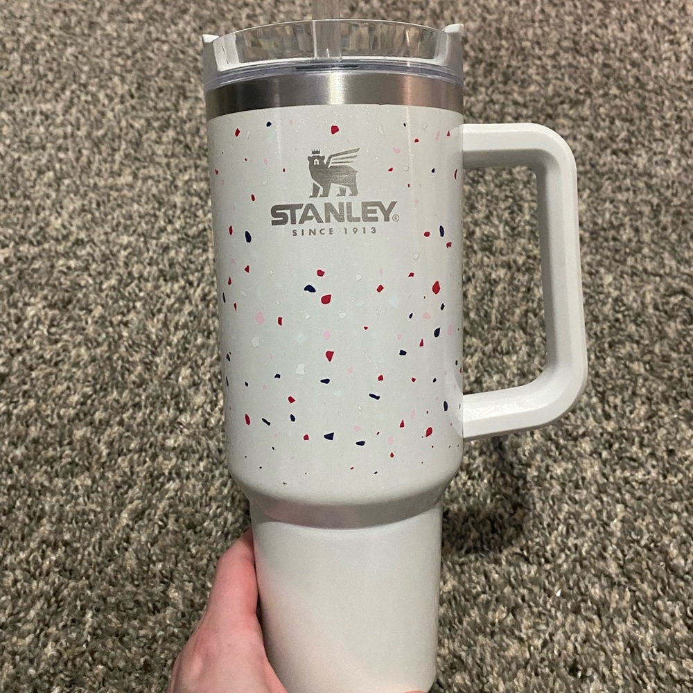 Stanley White Confetti 40oz Travel Mug with Handle